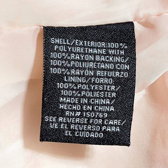 Me Jane Blush Pink Faux Leather Aviator Jacket Floral Embroidered (M/10 Girls) - Picture 10 of 14